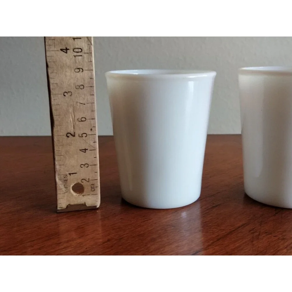 Lot 3x Vtg Opalescent Opaline Milk Glass Tumblers 3.5
